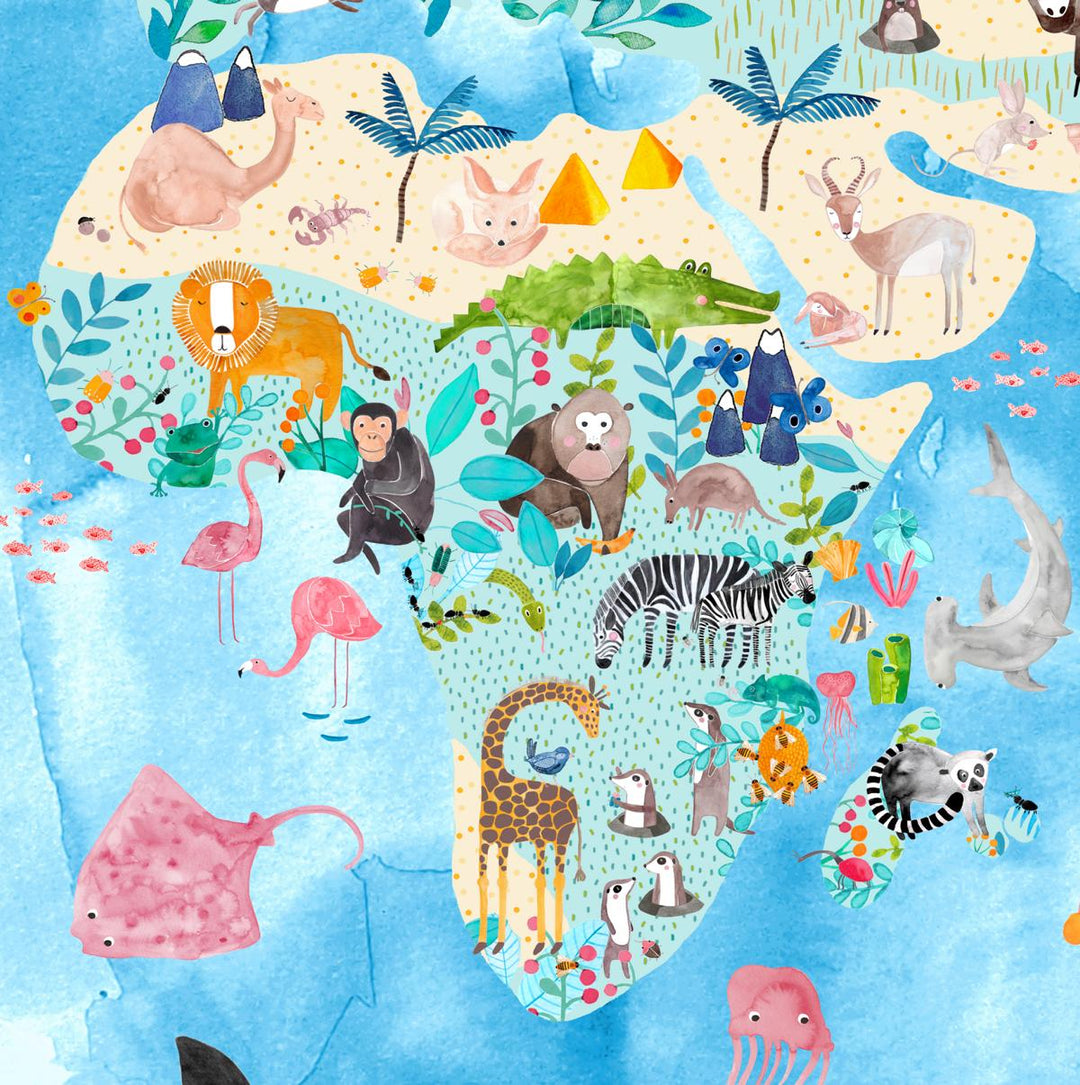 Weltkarte für Kinder Afrika
